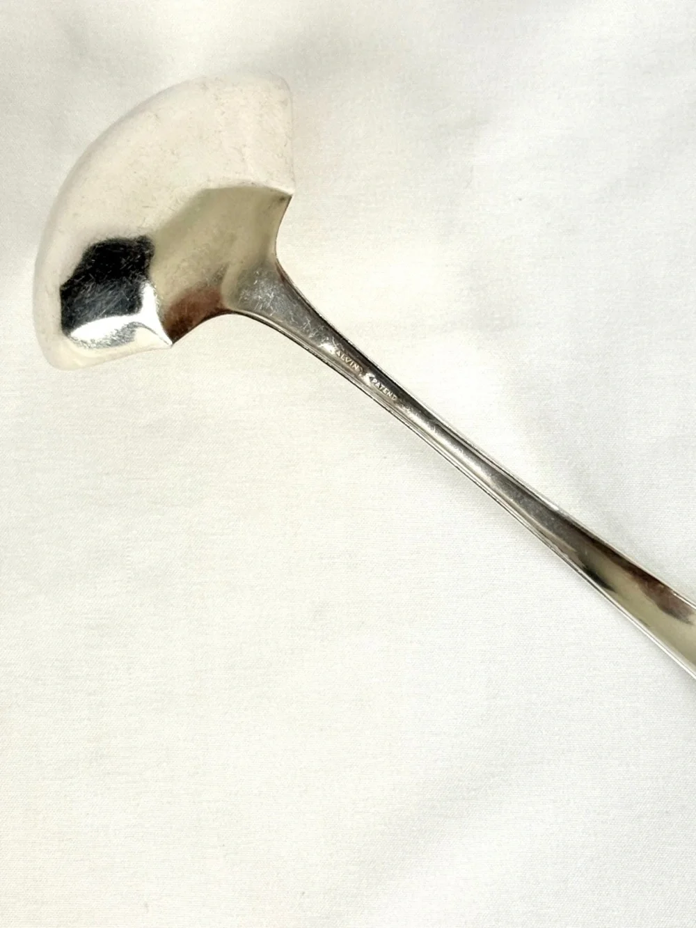 Vintage 1915 Lafayette Alvin Silverplate Gravy Ladle 7 1/8in Long Unique Bowl